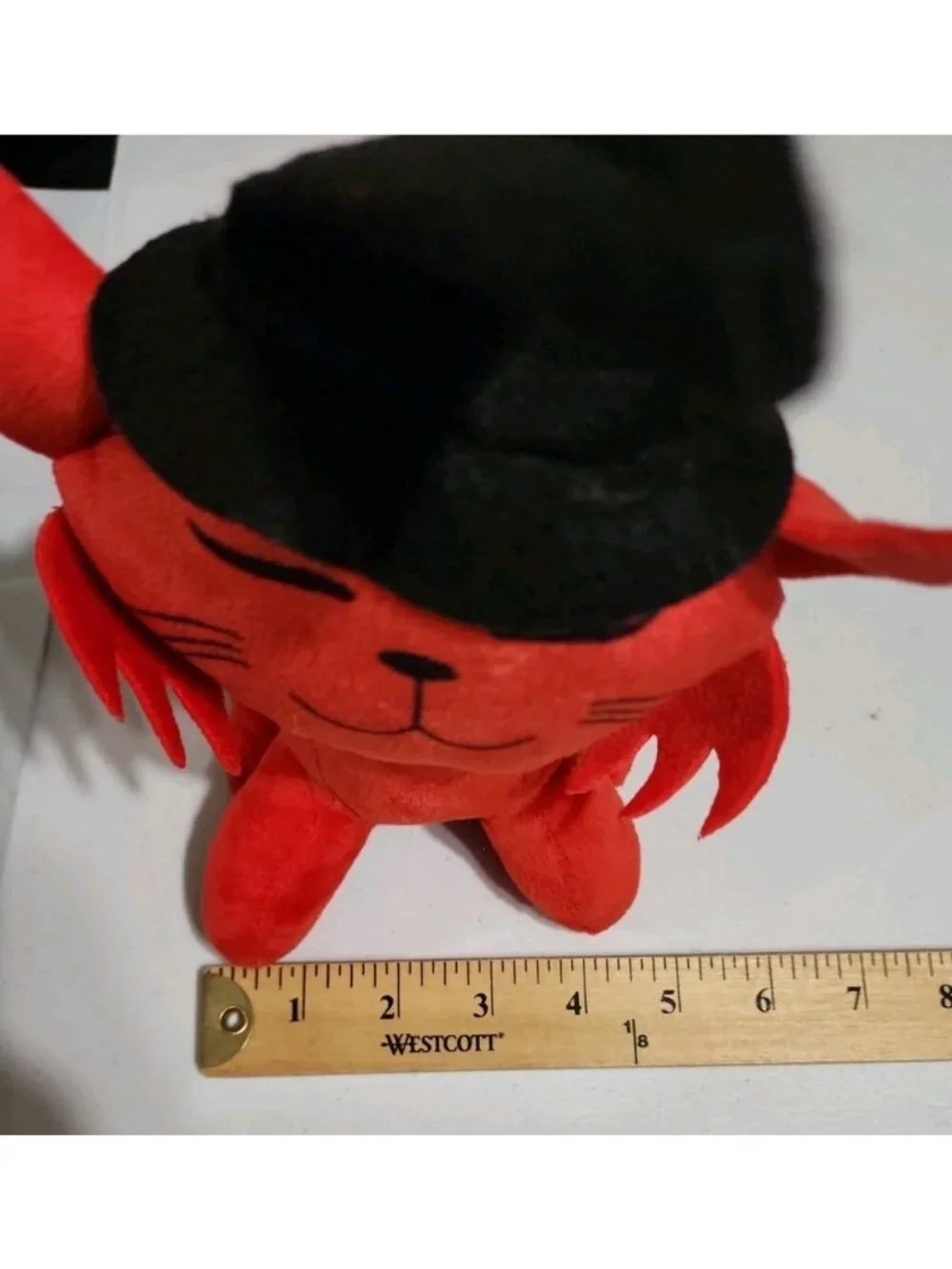 Black Cat Plush Halloween Arched Back Scary & Red Cat In Black‎ Witch Hat Smiley